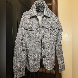 Grey And White Paisley Jacket